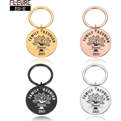 Original Keychain Trendy Special Gift Family Tree Types Customized Keychain for Father Mother Fathers Day Lovers Gifts Key Ring