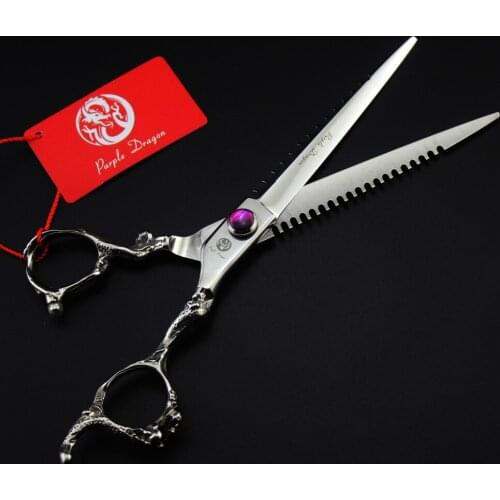 TOPPEST 7'' Dragon Handle Hairdressing Scissors With Bag JP 440C 62HRC Home & Salon Dogs Cats Pet Cutting Shears Hair Scissors