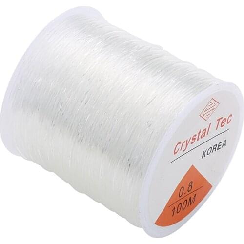 0.8mm 100 Meter Clear Stretch Elastic Beading Cord String Thread Spool Roll