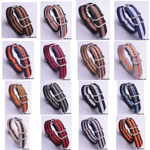 Nylon Band Men Women Watch Accessries for NATO ZULU Stripe Strap High Quality Silver Ring Buckle18MM 20MM 22MM 24MM Watchband