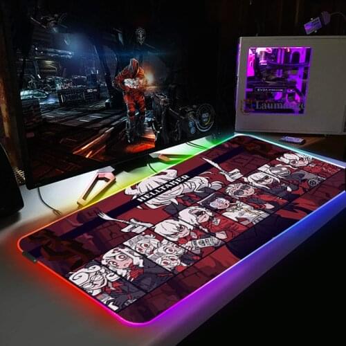 Rgb Helltaker Gaming Pad Xxl Mouse Backlit Mat Desk Keyboard Mause Gamer For Pc Computer Rug Mats Anime Carpet Led Table Pad