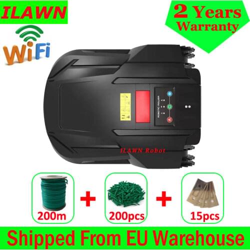 The Cheapest WiFi App Control Robot Auto lawn mower Grass Trimmer H750T with 200m Wire+200pcs Pegs+15pcs Blades