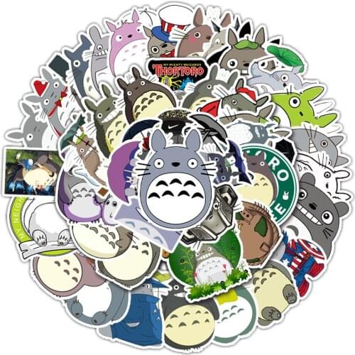 10/50PCS Anime Kawaii Totoro Cartoon Stickers Skateboard Fridge Guitar Laptop Motorcycle Travel Luggage Waterproof Stickers