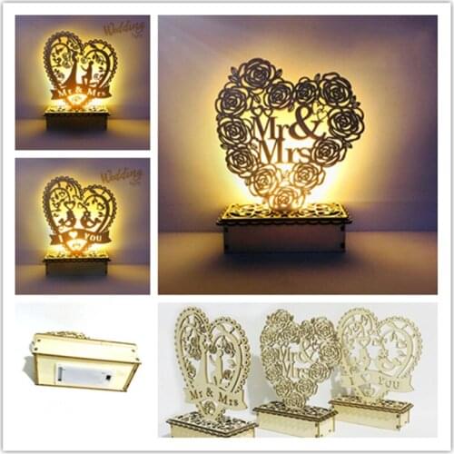 Wedding decoration Wedding wooden DIY night light LED night light MRMRS wedding wedding party ornaments