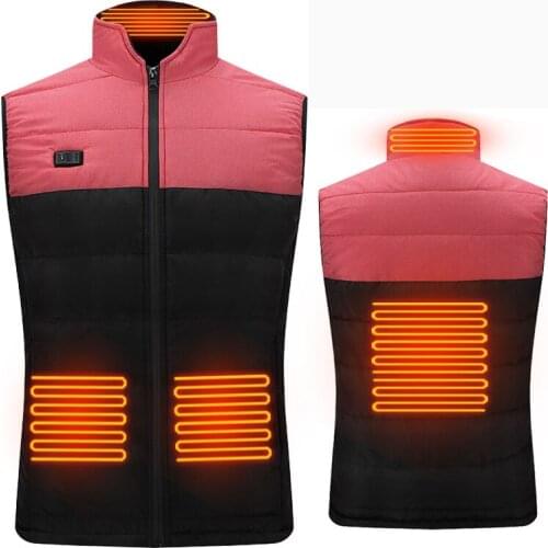 Hiking USB Heated Vest Cost Men Women Winter Outdoor Ski Cotton Heated Tactical Jacket Smart Heating Vest Fishing Clothes 2020