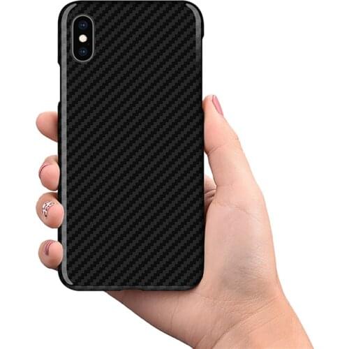 Ultra Thin Glossy Black Carbon Fiber Case for iPhone XS Max Aramid Fiber Phone Cover for iPhone XS Max Funda