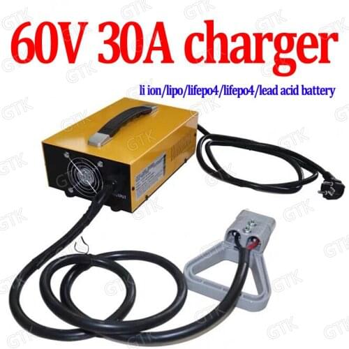 GTK 60v 30A charger customize voltage lithium battery charger 16s 67.2v li ion 20s 73v 25s 70v LTO smart charger for 60v 300Ah