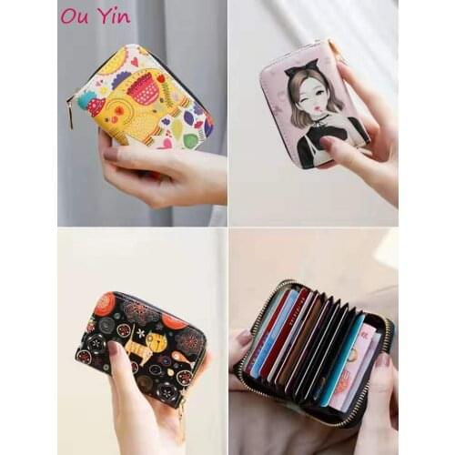 Lady Cute Cartoon Girl Bank Card Holder Fashion Large-capacity Document Anti-degaussing Card Holder Wallet