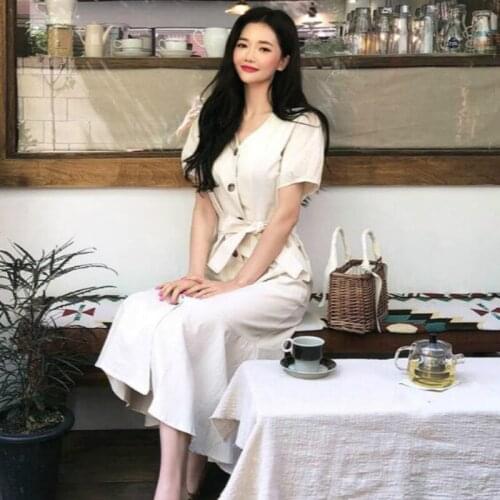 Femme Casual Sukienki Sommerkleid Jurken Sundress Women Summer Long Shirt Dress Bandage Sexy V Neck Fishtail Midi Vestidos Robe