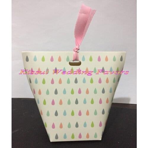 100 Pieces/Lot) Water Drop Design Candy gift bags and colorful flag design gift box for wedding and Party decorations gift box