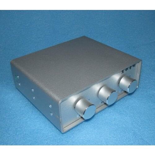 10K: 10K transformer used by 2 audio sources and 2 power amplifiers, Volume control input and output selector