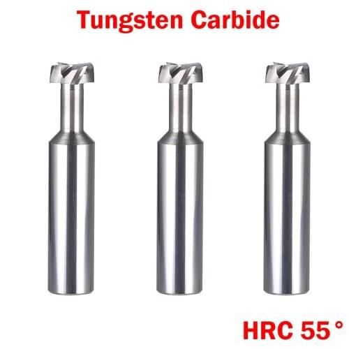 12mm Cutting Edge Diameter Tungsten Solid Carbide 4 Flute HRC55 CNC Tool T Type Router Bit Dovetail T-Slot Milling Cutter