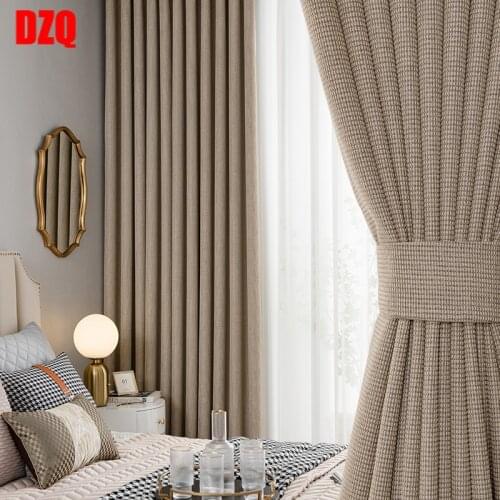 2021 Modern Blackout Curtains Pure Color Cotton and Linen Curtains for Living Room and Bedroom Curtains
