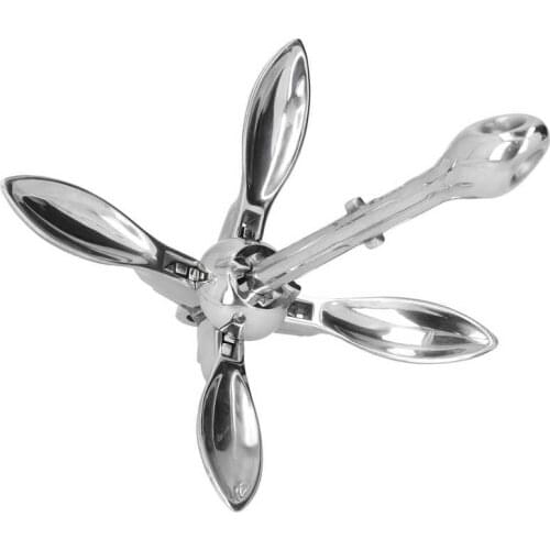 3.3lbs Foldable Grapnel Anchor 316 Stainless Steel Hardware for Marine Boat Yacht Dinghy