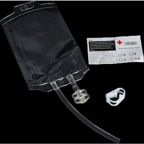 350ml Medical PVC Reusable Blood Energy Drink Bag Halloween Vampire Pouch Props