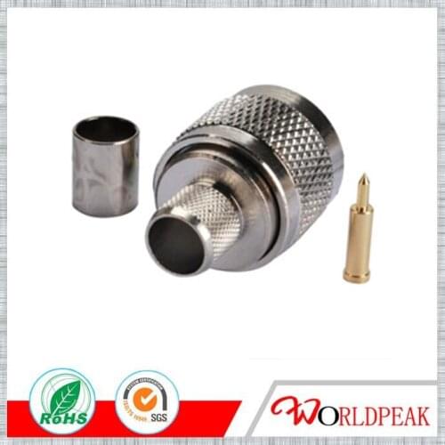 Free shipping 20pcs N plug male straight connector crimp for LMR400 cable