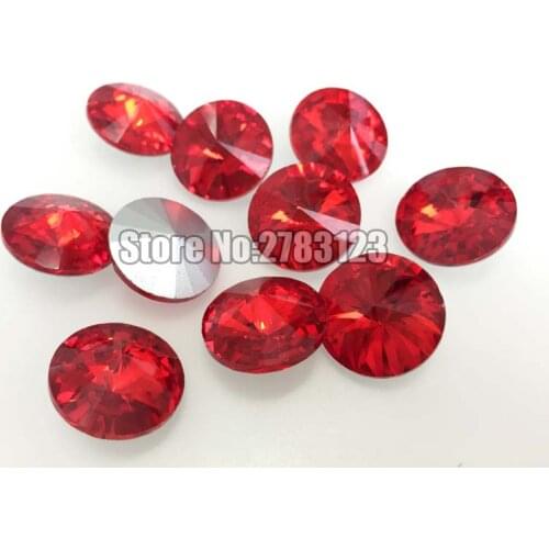 Free shipping Round shape pointback Glass red loose rhinestones,DIY Phone nail art Clothing accessories SWYP007