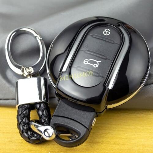Car Key Chain Ring Fob Case Cover For Mini Cooper S One Countryman Clubman F54 F55 F56 F57 F60 Black