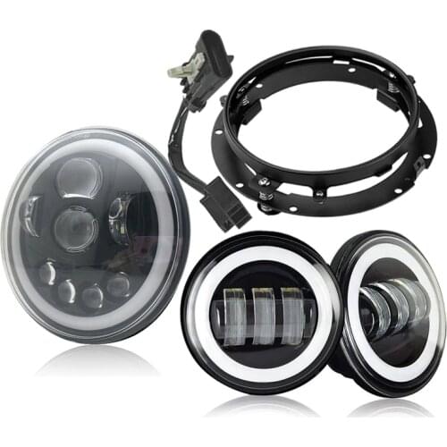 For Yamaha Royal Star Venture XVZ1300 for Harley 75W 7 inch LED Motorcycle moto Headlight 7" Bracket 4 1/2 Inch Passing Lights