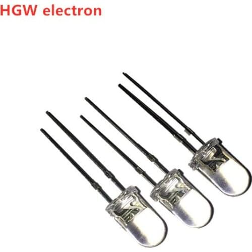 F5mm round head / straw hat UV purple led banknote verification anti mosquito curing manicure led purple lamp bead 395-400nm