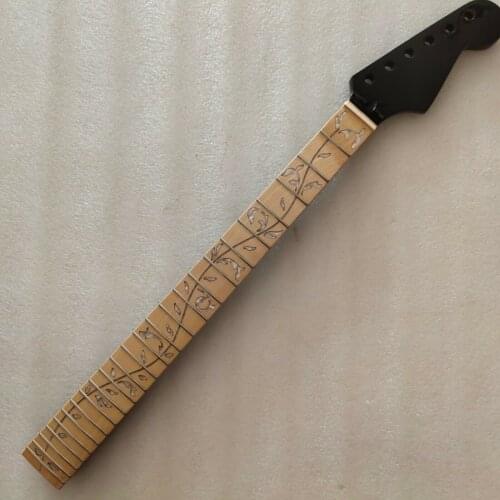 Gloss 24 frets Maple Electric guitar Neck maple Fingerboard vineinlay guitar parts