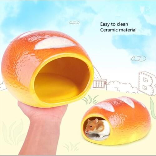 Bread Shaped Hamster Ceramic Nest My Neighbor Totoro Squirrel Honey Bag Summer Cool French Bread Ceramic Nest Pet Accessory