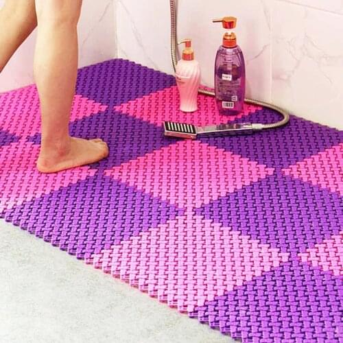 Bathroom Square Non-slip Mat Bath PVC Bathmats Home Kitchen Floor Mats For Toilet Bathroom Carpet Shower Mat Bath Rug