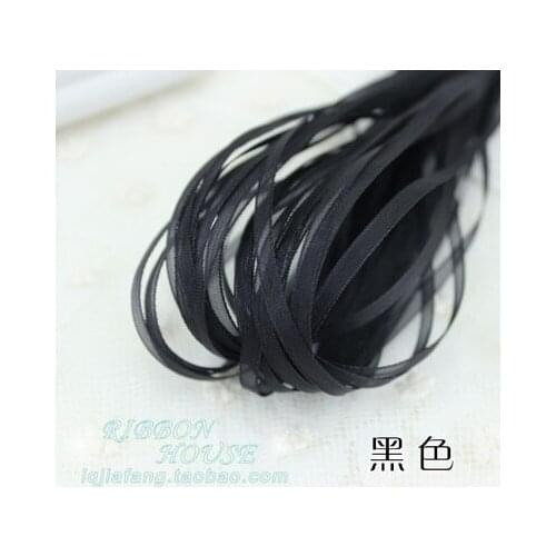 Wholesale Black (10meters/lot) 1/8''(3mm) organza ribbons gift wedding Christmas Party decoration wrapping Hand DIY ribbons
