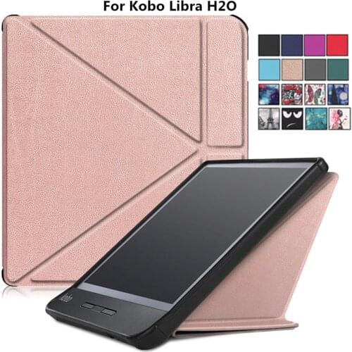 Magnetic Smart PU Leather Cover Case for Kobo Libra H2o Multi-angle Folding Stand Cover Funda for Kobo Libra H2O 2019 7" Hoesje