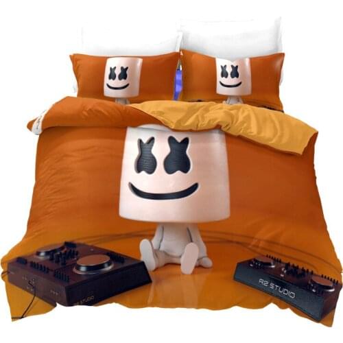 Marshmello Doctom DJ 3D Printing Duvet Cover Pillowcases Twin Full Queen King Size Bedding Set Soft Bedclothes Home Textile