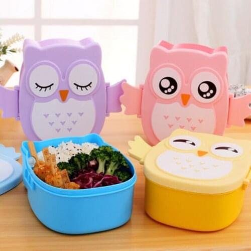 Cute Cartoon Owl Lunch Box Food Container Storage Box Portable Kids Student Lunch Box Bento Box Container With Compartments Case