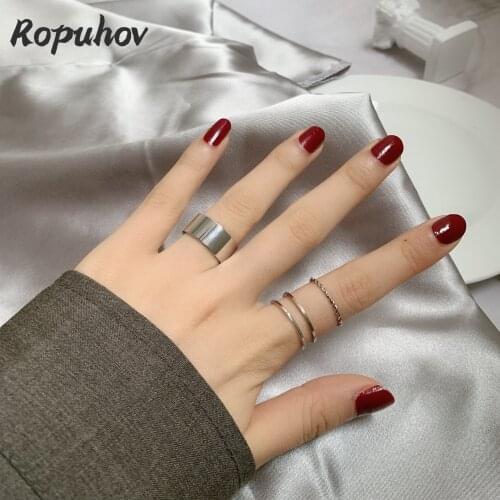 ROPUHOV 2021 Jewery Trendy Korean Ring Female Suit Combination Tide Fashion Index Finger Ring