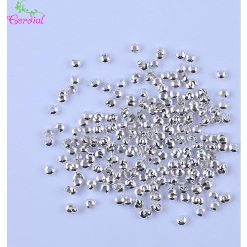 Fashion Accessories 4mm 1000Pcs Shinny Rhodium Ring Plated Smooth Round Crimp Beads Crimp Covers For DIY Kit For Jewelry Making