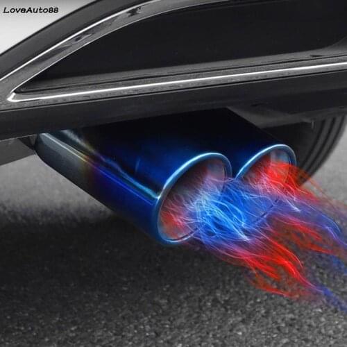 Car Exhaust Muffler Tip Stainless Steel Pipe Chrome Trim Rear Tail Throat matte Trim For Volkswagen VW Jetta MK7 2019 2020 2021