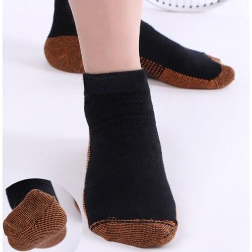 David angie Copper Anti-Fatigue Compression Socks Women Men Breathable Soft Cotton Ankle Socks Black White, Best Quality,1Yc2114