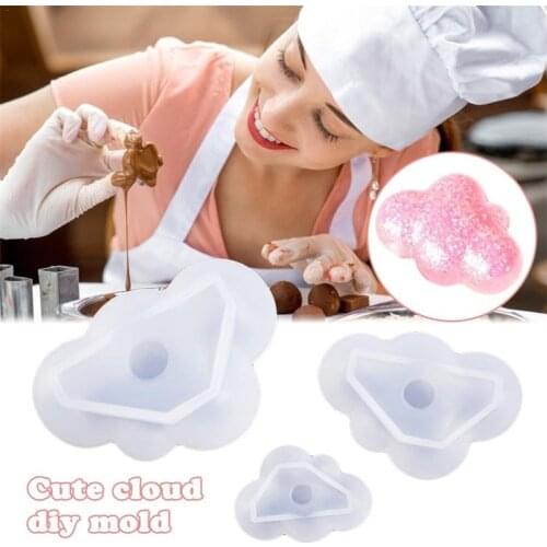 Novel Clouds Shape Silicone Mold Handicraft Cloud Cute Jewelry Soap Baking Tools For Cake Fondant Chocolate Making DIY Soap Mold