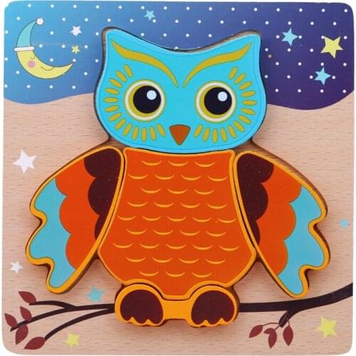New Arrival 3D Wooden Puzzle Jigsaw Wooden Toys For Children Cartoon Animal Puzzle Intelligence Kids Educational Toy Toys
