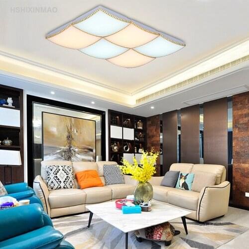 New modern Life art living room rectangular ceiling lamp led bedroom study square ceiling light AC90-260V