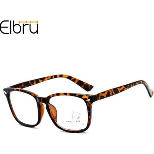Elbru Smart Zoom Multi-focus Reading Glasses Soft Oversized Ultralight Presbyopic Eyeglasses Unisex With Degree +1.0 to +3.5