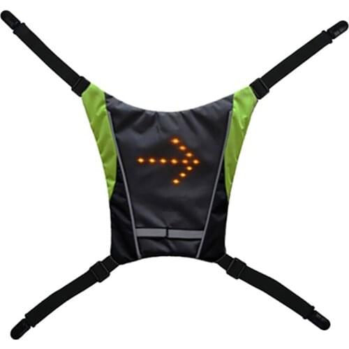 Outdoor Cycling Vest Signal Light Indicator LED Backpack Bike Vest Safety Durable Climbing Outing Hiking Camping Bicycle Light