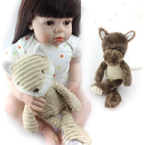 Lovely Fox Donkey Teddy Bear Plush Doll Baby Rattle with Ring Bell Early Educational Toy Baby Toy