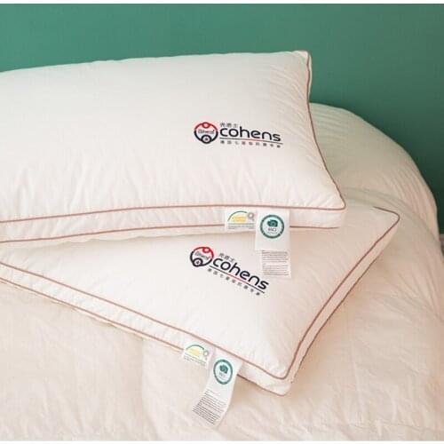 100% Cotton Three-dimensional Down Pillow Home Use 100% Cotton Student Hotel Sleeping Pillow Feather White Pillow
