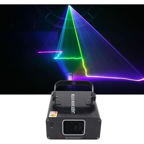 Professional DJ Laser Show Full Color 96 RGB Patterns Projector Stage Effect Lighting for Disco Xmas Party 1 Head Lazer Show