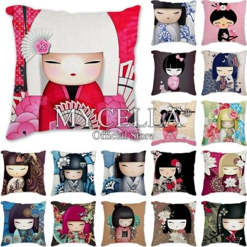Romance Dolls Cushion Cover Pillow Case Sofa Car Cover Christmas Pillow Covers Japanese girl Decorative Pillowcase 45x45cm