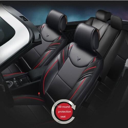 5-Seats 6D Luxury PU leather car cushion seat covers car-styling Full Surrounded Front+Rear Cushion Black all seasons