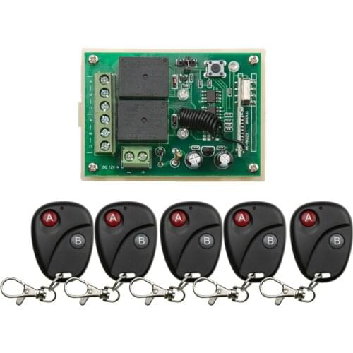 DC12V 2CH RF Wireless Remote Control System teleswitch transmitter and receiver universal gate remote control /radio receiver