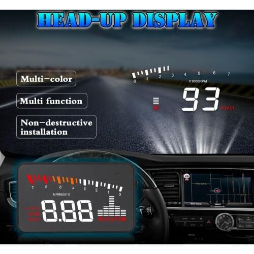 OBD2 HUD Smart Gauges Windshield Projector Head-Up Display Digital Car Speedometer RPM Speed Alarm Auto Electronics Accessories