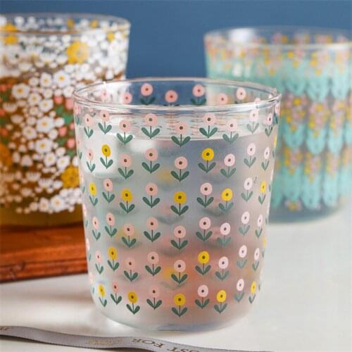 Nordic Vintage Transparent Coffee Glass Cup Heat-resistant Breakfast Milk Mug Juice Tea Cup Drinkware Home Wedding Wine Glasses