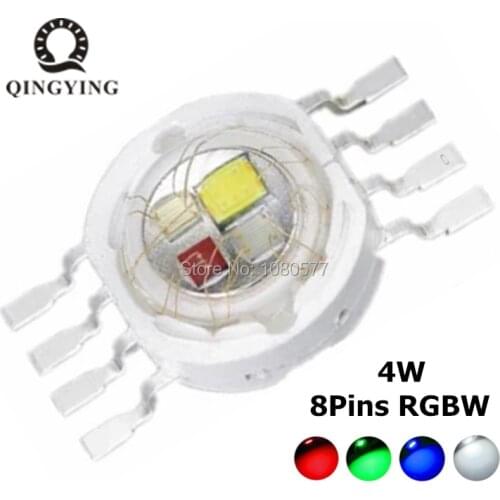 2PCS RGBW LED Diode 8 pin High Power LED 4W 8W 12W Colorful four core sources DIY molding LED Stage lights