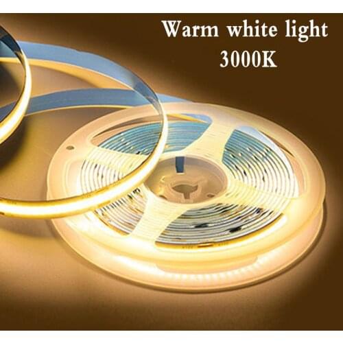 UBARO COB LED Light Strip Power 50W 5 Meters 384 Leds/m High Density Flexible RA90 3000K 4000K 6000K Dimmable DC12V 24V 5M /Roll
